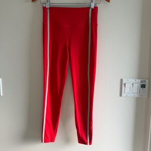 Athleta Ultra High Rise Elation 7/8 Tight Red Grey Stripe Womens XS Leggings